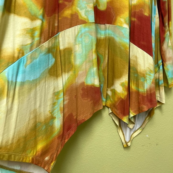 LOGO by Lori Goldstein Yellow and Green Cardigan - Picture 8 of 11